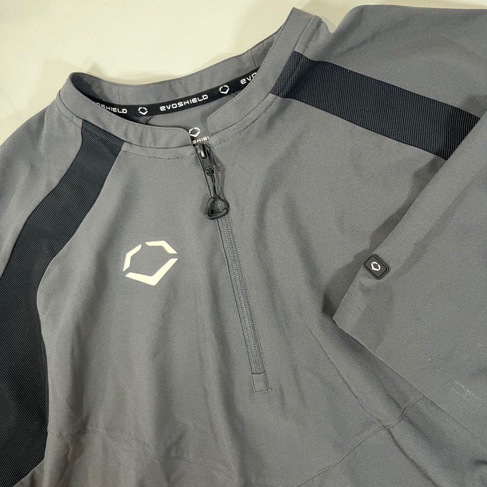 EvoShield BP Jacket Men XL Gray Short Sleeve Quarter Zip Baseball Athletic Sport